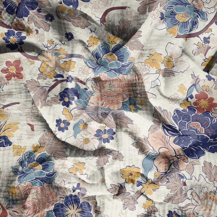 MIX FLOWERS - Cotton muslin