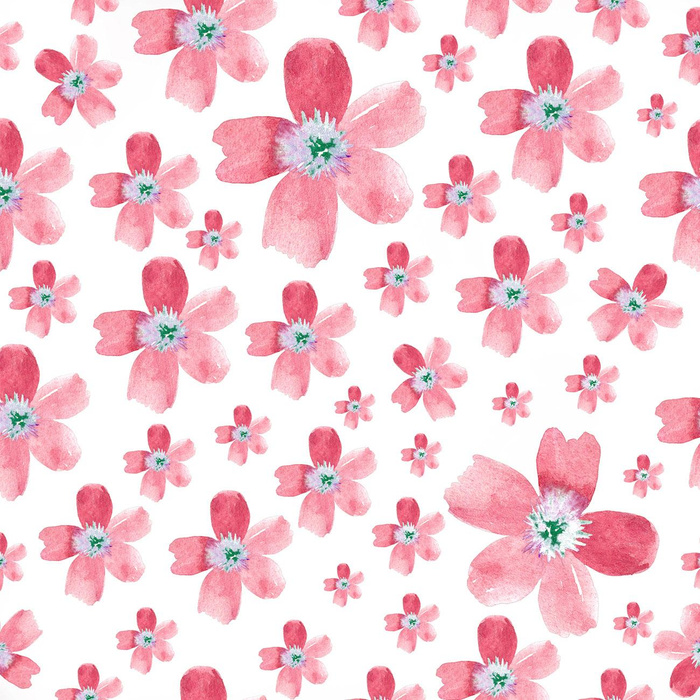 PINK FLOWERS PAT. 5 / white - softshell