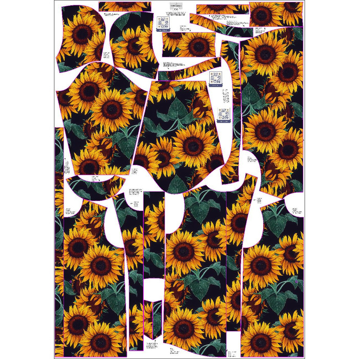 DAMENPARKA (ANNA) - GEMALTE SONNENBLUMEN M. 1 - Nähset M