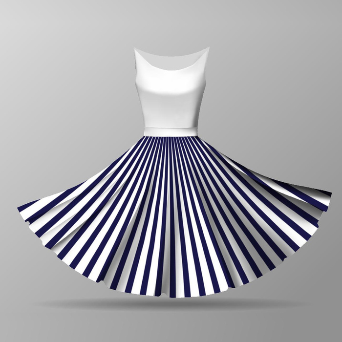 STRIPES - big circle skirt panel