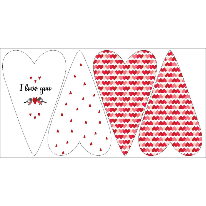 DECORATIVE HEARTS - I love you / BIRDS