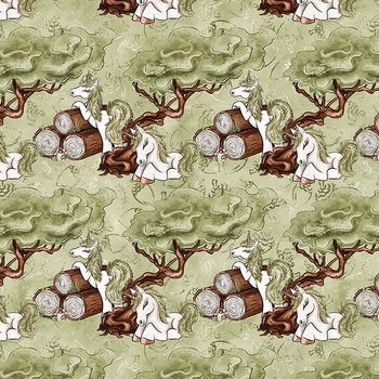 FOREST UNICORNS pat. 2 / green