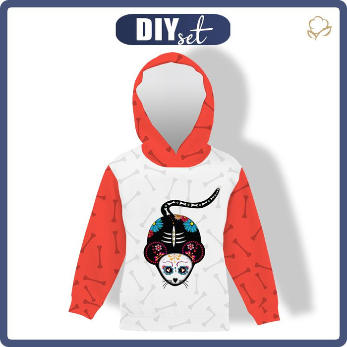 KID'S HOODIE (ALEX) - MOUSE SARA (DIA DE LOS MUERTOS) - sewing set