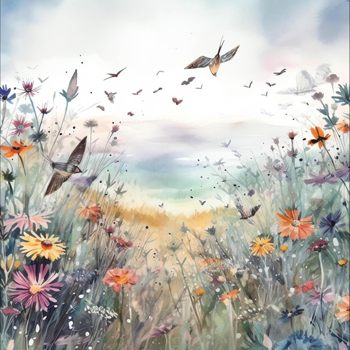 MAGIC MEADOW PAT. 10 -  PANEL (60cm x 50cm) brushed knitwear with elastane ITY