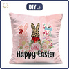 PILLOW 45X45 - HAPPY EASTER PAT. 2 - Upholstery velour - front + back
