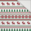 REINDEERS PAT. 2 / maroon - green - Woven Fabric for tablecloths