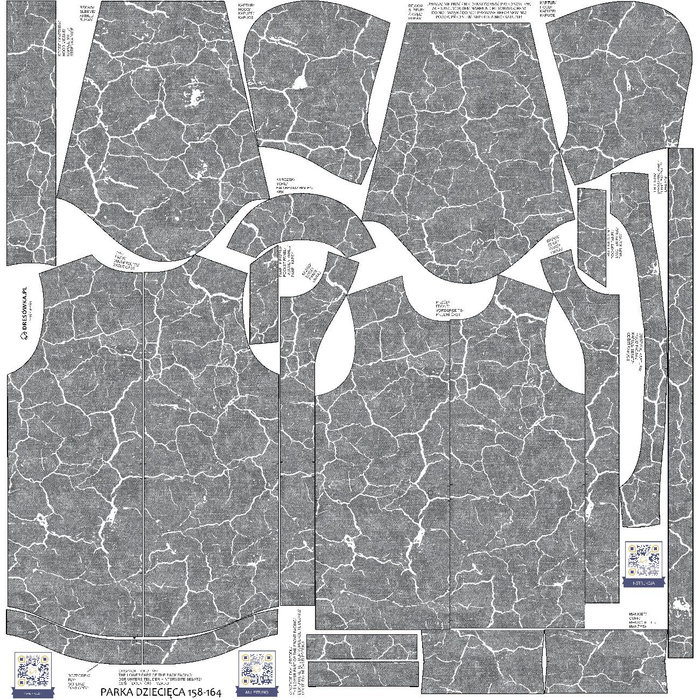 DĚTSKÁ BUNDA PARKA (ARIEL) - PRASKLÁ ZEMĚ (bílá) / ACID WASH (šedá) - softshell