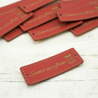 Sama uszyłam Label - Spule 1,5x4 cm - rot