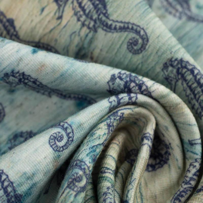 SEA HORSES (SEA ABYSS) - Waterproof woven fabric