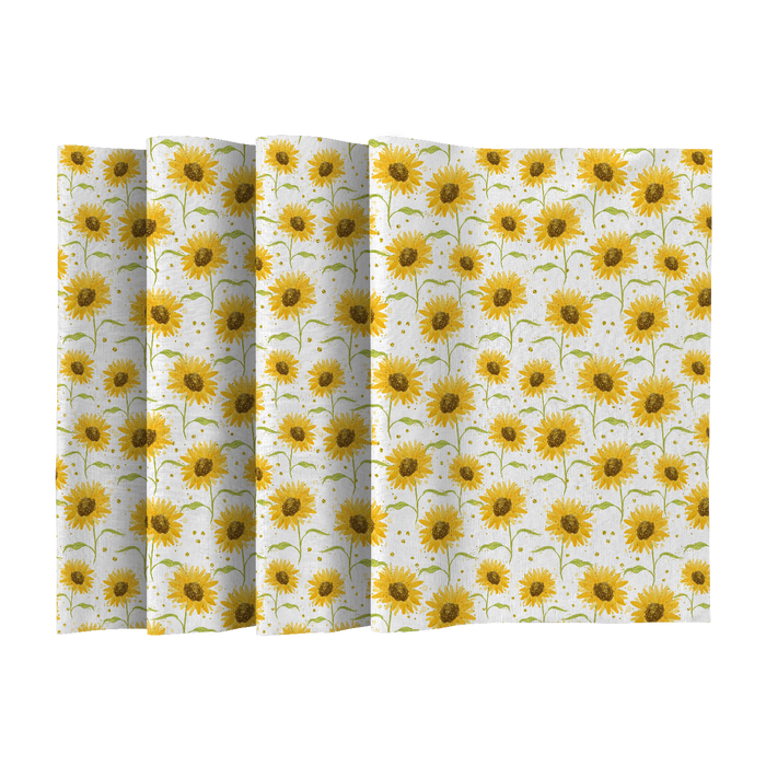 SERVIETTEN UND TISCHLÄUFER - SONNENBLUMEN (SÜßE HÄSCHEN) - Nähset