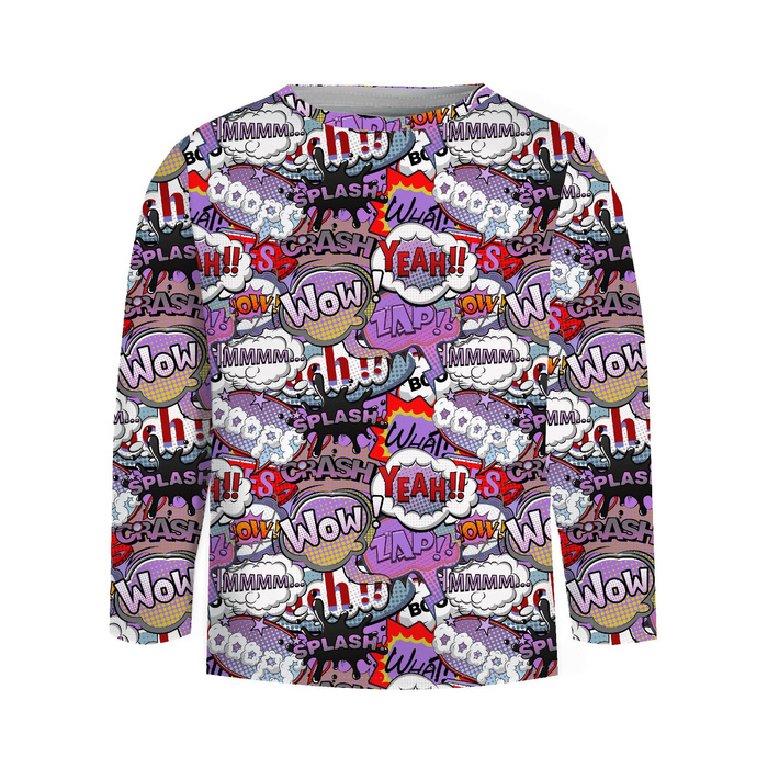 Longsleeve - COMIC BOOK (purple - red) - single jersey (110/116)