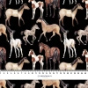 HORSES / black - looped knit fabric