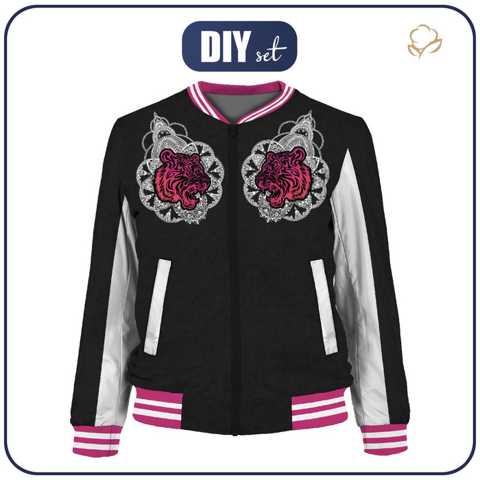 DAMEN BOMBERJACKE (KAMA) - ROSA TIGER - Nähset XL