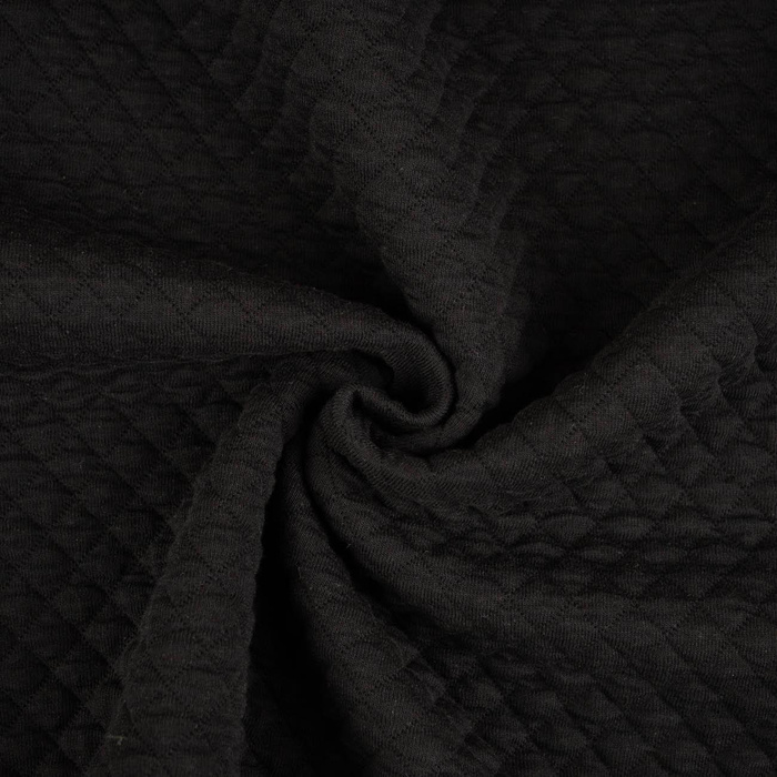 BLACK - quilted knitted fabric