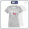 DAMEN T-SHIRT - ALL YOU NEED IS LOVE / beton - Single Jersey M