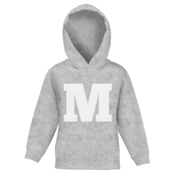 KID'S HOODIE (ALEX) - "M" / acid wash light grey - looped knit fabric (86/92)