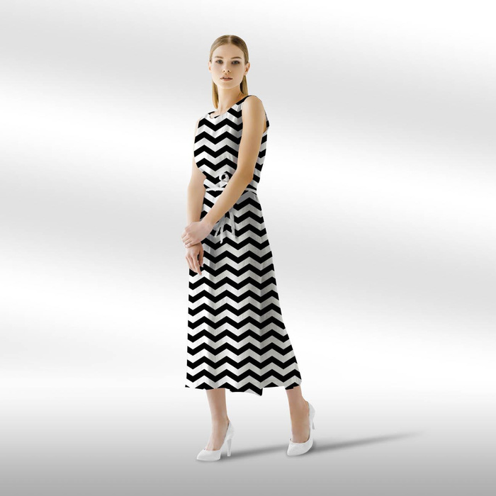 ZIGZAGS / black - single jersey with elastane 