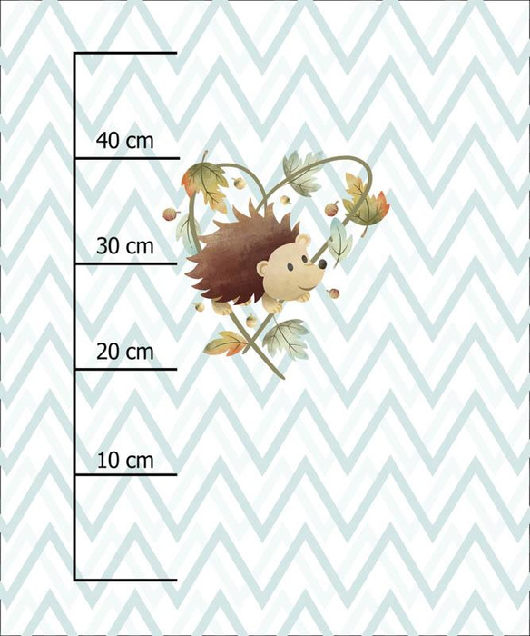 HEDGEHOG IN LEAVES (AUTUMN GIRL) - panel 50cm x 60cm - looped knit fabric