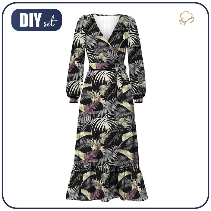 SUKIENKA KOPERTOWA Z FALBANKĄ (ABELLA) - JUNGLE GLAMOUR - zestaw do uszycia XXL