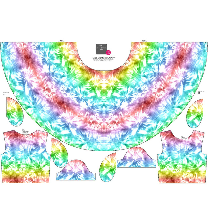 Dziecięca sukienka “Mia” - BATIK wz. 1 / tęczowy - zestaw do uszycia (110/116)