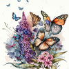 BEAUTIFUL BUTTERFLY VZ. 1 - Paneel (60cm x 50cm) bavlněná tkanina