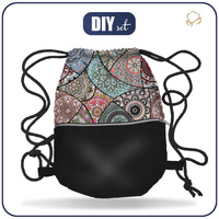 GYM BAG WITH POCKET - STAINED GLASS / aqua - sewing set