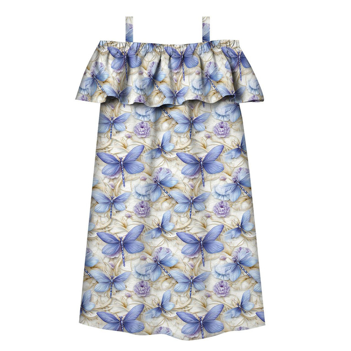 Sukienka hiszpanka (LILI) - Butterfly & Flowers wz.15 - zestaw do uszycia 98-104