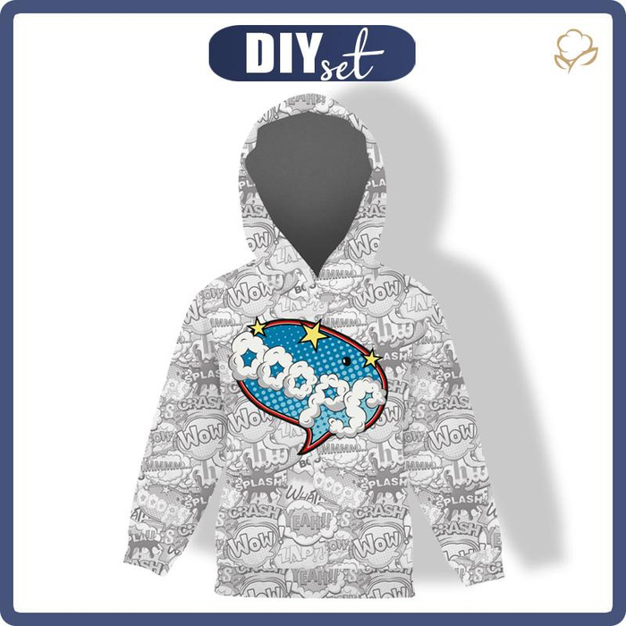 KID'S HOODIE (ALEX) - COMIC BOOK / ooops - looped knit fabric (110/116)