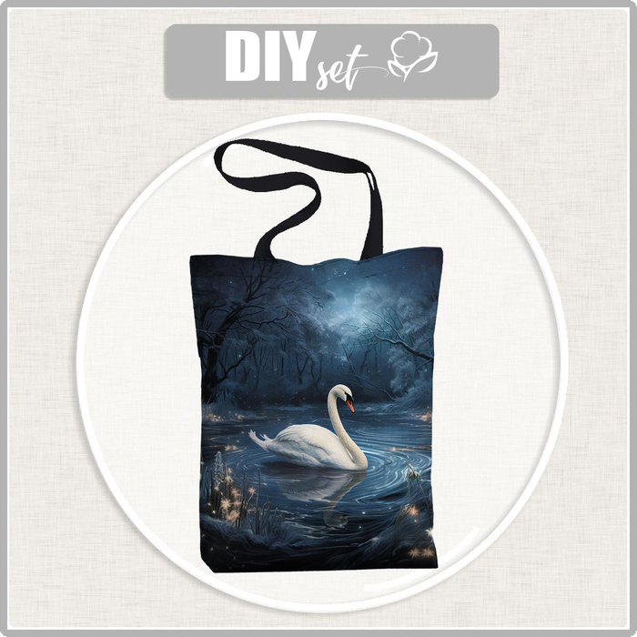 SHOPPER KABELKA - GOTHIC SWAN - voděodolná tkanina - Sada šití