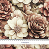 FLOWERS WZ.3/ Mocha Mousse  - single jersey 