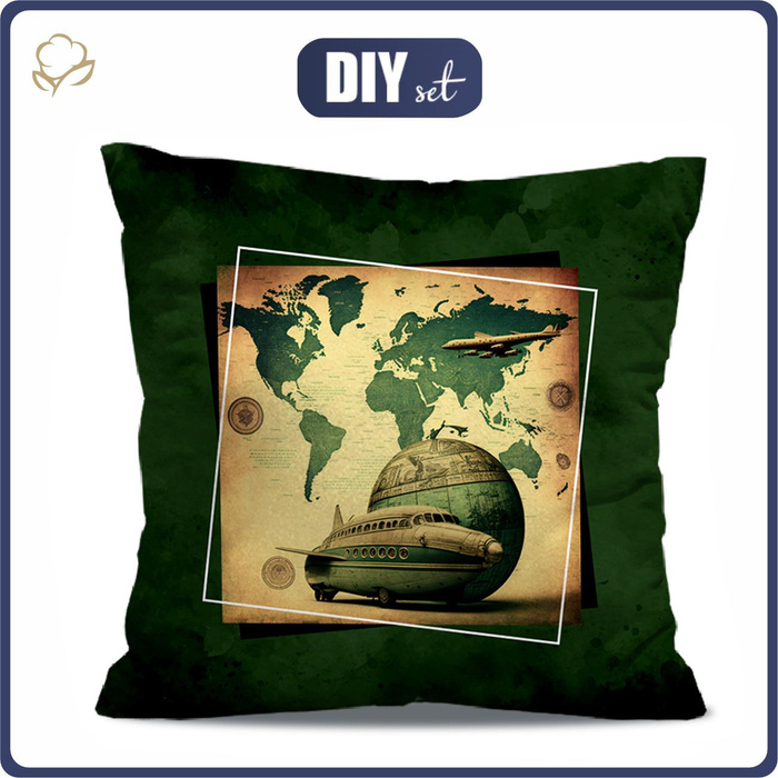 PILLOW 45X45 - TRAVEL TIME PAT. 4 - front + back