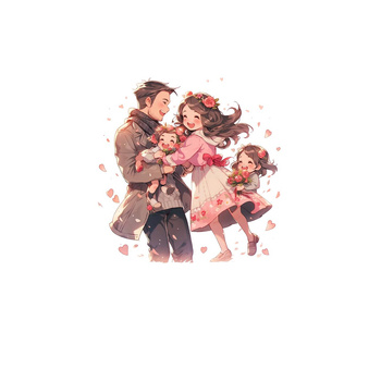 ANIME FAMILY - Paneel (75cm x 80cm) Wasserabweisende Webware