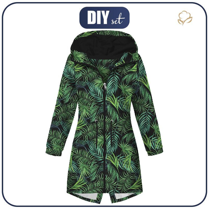 DÁMSKÁ BUNDA PARKA (ANNA) - RAJSKÁ DŽUNGLE/ černý - softshell XL