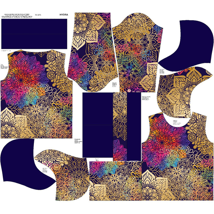 UNISEX HOODIE (HYDRA) - MANDALA pat. 2 - sewing set XXXL