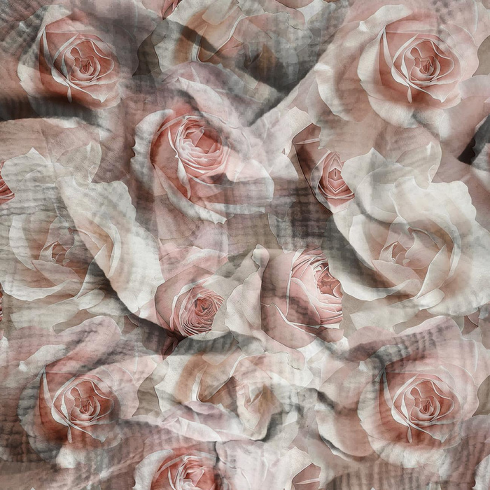 PASTEL FLOWERS WZ.7 - Muślin bawełniany