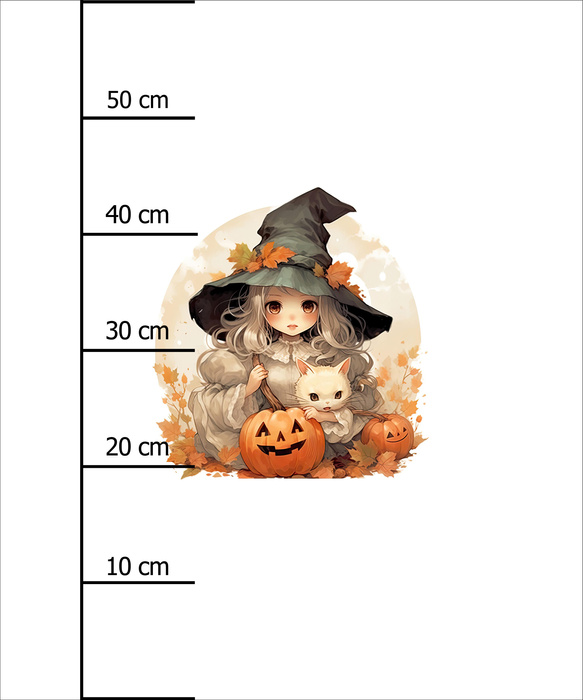 HALLOWEEN GIRL - PANEL (60cm x 50cm) dzianina drapana z elastanem ITY