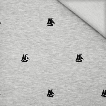 50cm ŻAGLOWCE / M-01 melanż jasnoszary / MINIMAL - dzianina pętelkowa SP250