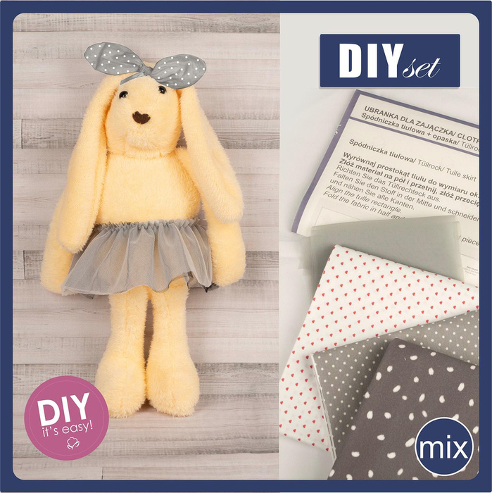 ROCK + ARMBINDE FÜR HASE - GRAU - Nähset