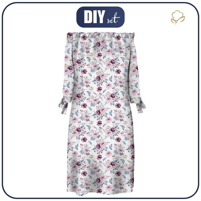 DRESS "CARMEN" - WATERCOLOR BOUQUET Pat. 2 - sewing set