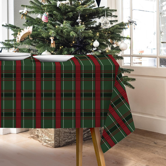 CHECK PAT.5 / green - Woven Fabric for tablecloths