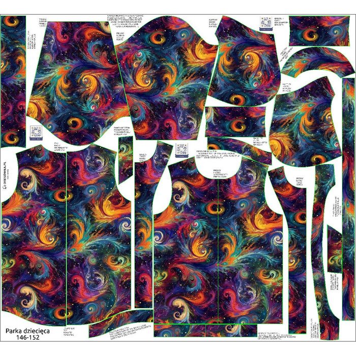 KIDS PARKA (ARIEL) - COSMIC GALAXY PAT. 2 - sewing set (146/152)