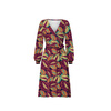 WRAP MIDI DRESS (BIANCA) - PURPLE LEAVES (VINTAGE) - sewing set