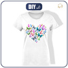 DAMEN T-SHIRT - HERZSCHMETTERLINGE / weiß - Nähset L