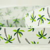 Grosgrain ribbon 15 mm white with palm trees