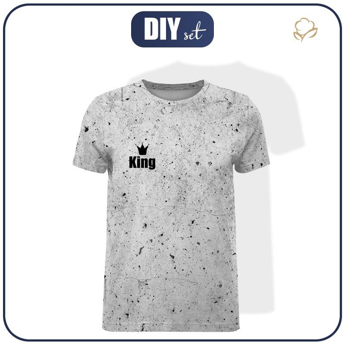 T-SHIRT MĘSKI - KING / beton - single jersey M
