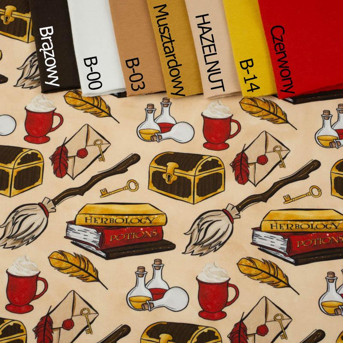 MAGIC MIX PAT. 3 (MAGIC SCHOOL) / beige - Cotton woven fabric
