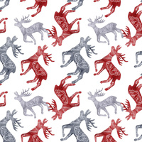 REINDEERS  (NORDIC CHRISTMAS) - Cotton woven fabric