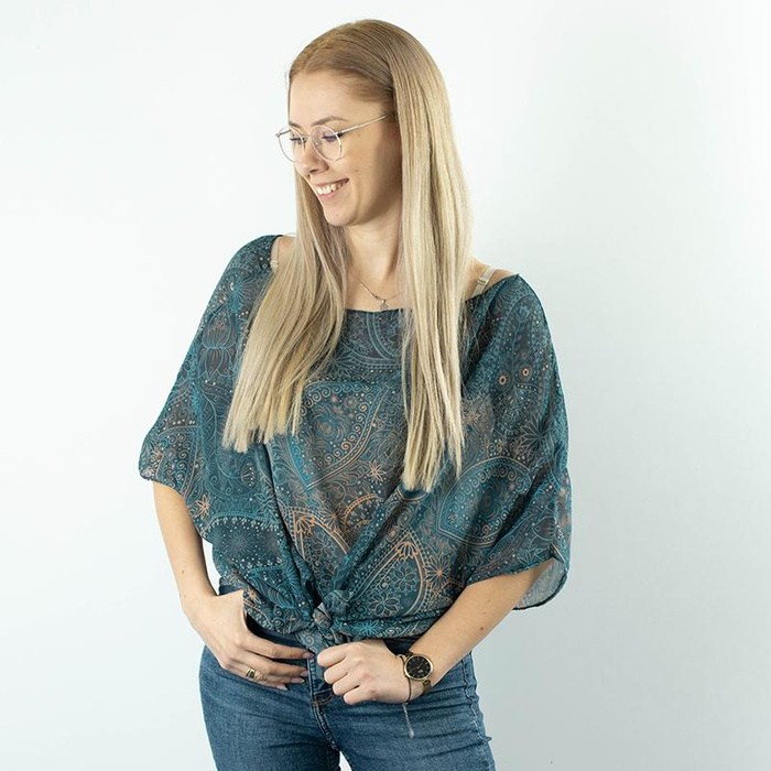 ZWIEWNA BLUZKA OVERSIZE "ELENA" - MONSTERA 2.0 / navy - zestaw do uszycia
