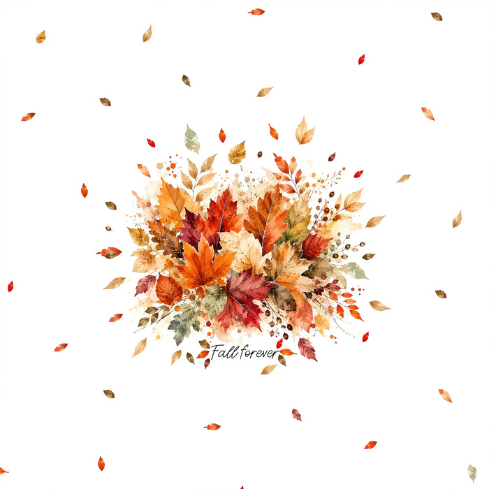 AUTUMN LEAVES / ORANGE - PANEL (60cm x 50cm)