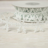 Filzband Schneeflocken 25 mm - weiß